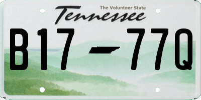 TN license plate B1777Q