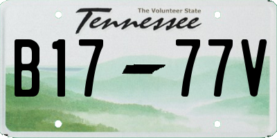 TN license plate B1777V