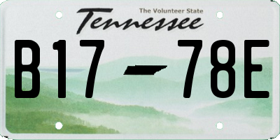 TN license plate B1778E