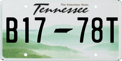 TN license plate B1778T