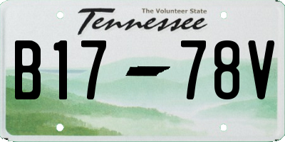 TN license plate B1778V