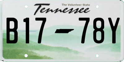 TN license plate B1778Y
