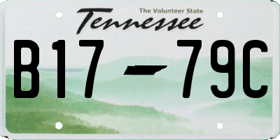 TN license plate B1779C