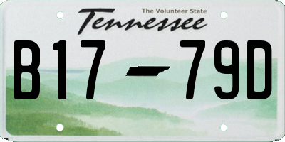 TN license plate B1779D