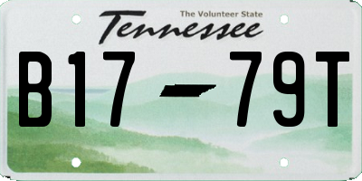 TN license plate B1779T