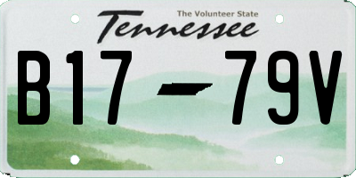 TN license plate B1779V