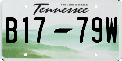 TN license plate B1779W