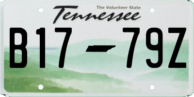 TN license plate B1779Z