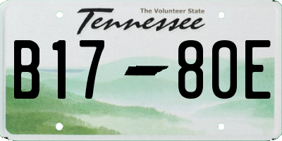 TN license plate B1780E