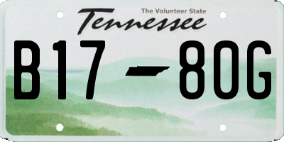TN license plate B1780G