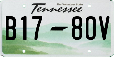 TN license plate B1780V