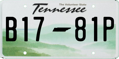 TN license plate B1781P