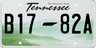 TN license plate B1782A