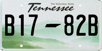 TN license plate B1782B