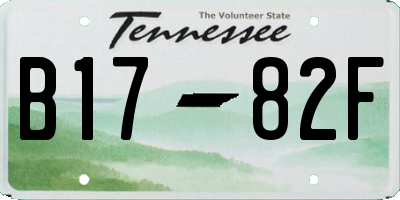 TN license plate B1782F