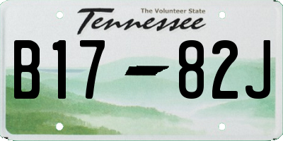 TN license plate B1782J