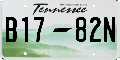 TN license plate B1782N