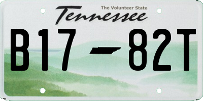 TN license plate B1782T