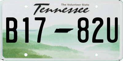 TN license plate B1782U