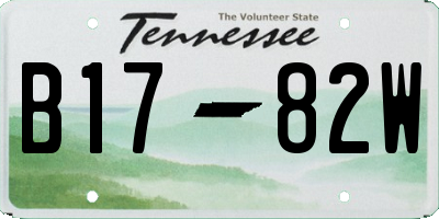 TN license plate B1782W