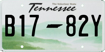 TN license plate B1782Y