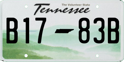 TN license plate B1783B