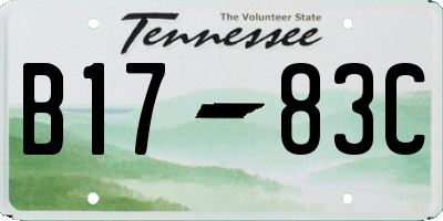 TN license plate B1783C