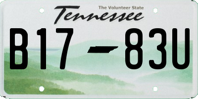 TN license plate B1783U