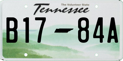 TN license plate B1784A
