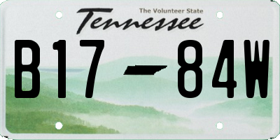 TN license plate B1784W