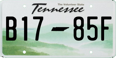 TN license plate B1785F