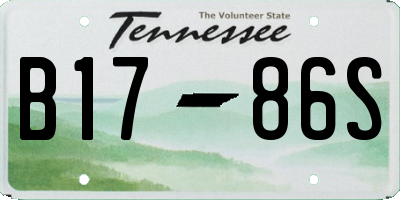 TN license plate B1786S