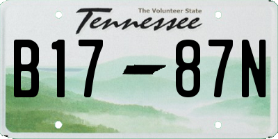 TN license plate B1787N