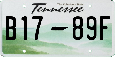 TN license plate B1789F