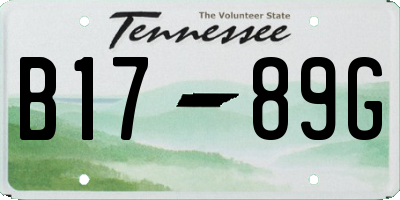 TN license plate B1789G