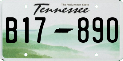 TN license plate B1789O