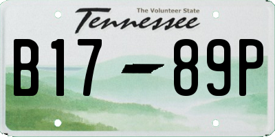 TN license plate B1789P