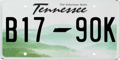 TN license plate B1790K