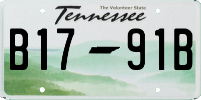 TN license plate B1791B