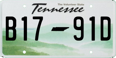 TN license plate B1791D