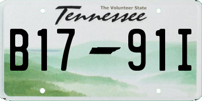 TN license plate B1791I