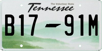 TN license plate B1791M