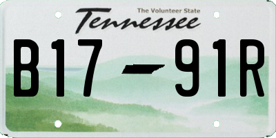 TN license plate B1791R