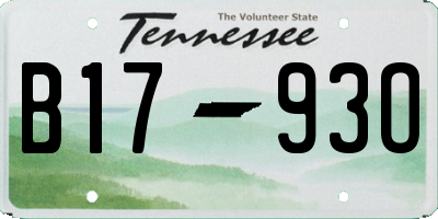 TN license plate B1793O