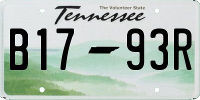 TN license plate B1793R