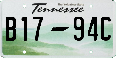 TN license plate B1794C