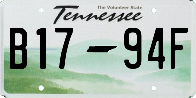TN license plate B1794F