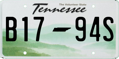 TN license plate B1794S