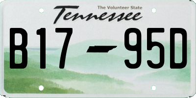 TN license plate B1795D