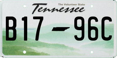 TN license plate B1796C
